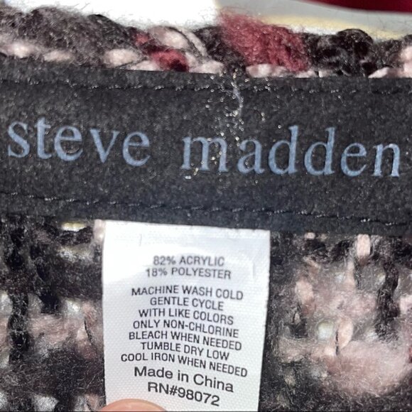 Steve Madden Knit Poncho Wrap Drape Over The Shoulder Open Front Cardigan Shawl - Picture 2 of 5